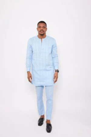 Sky Blue Linen Kaftan